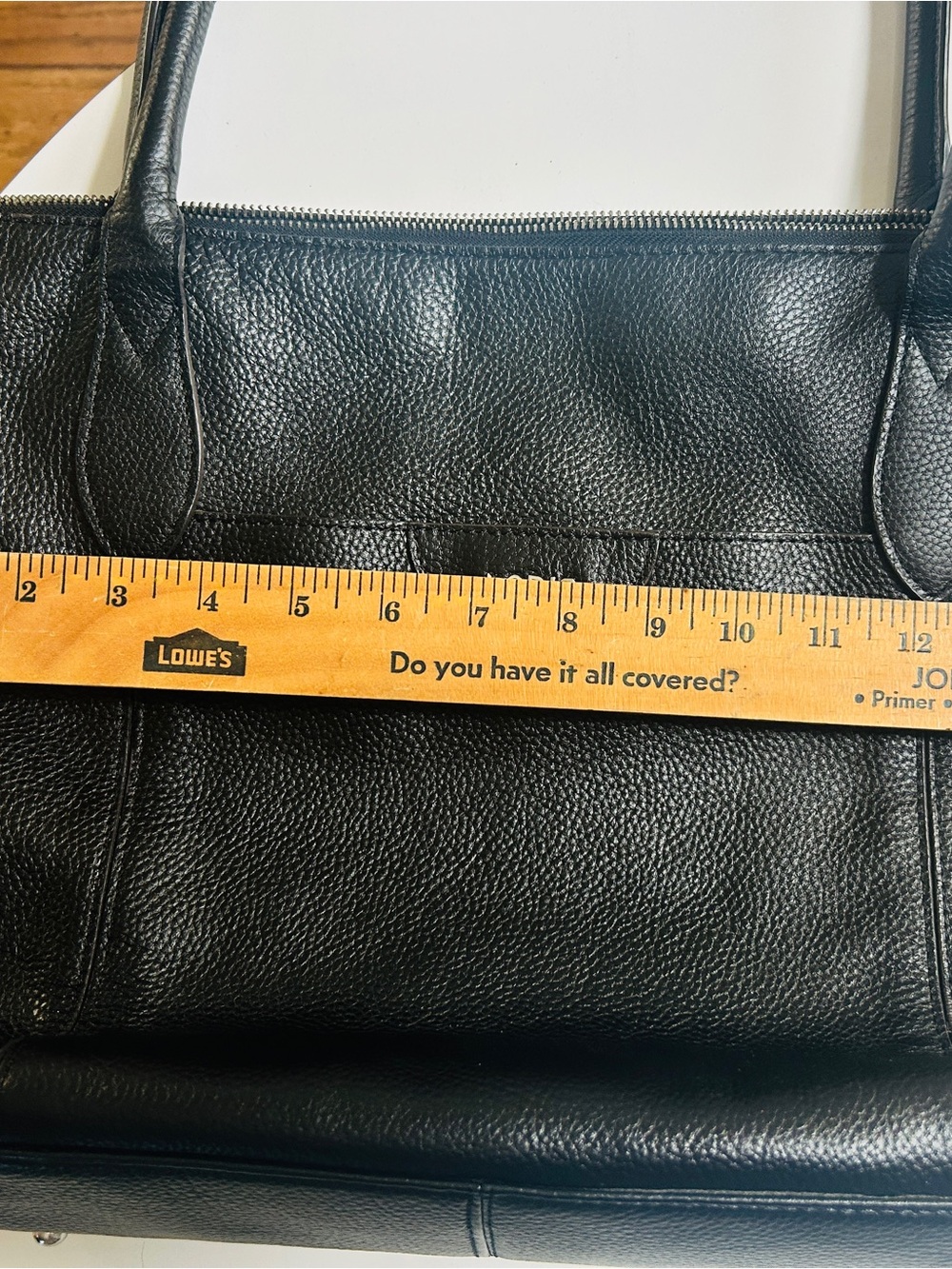 Lodis Black Pebbled Leather Tote with Double Handles - Picture 10 of 12